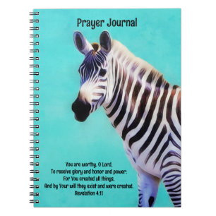 Carnet Zebra Art Création Bible Verse Faith Prière