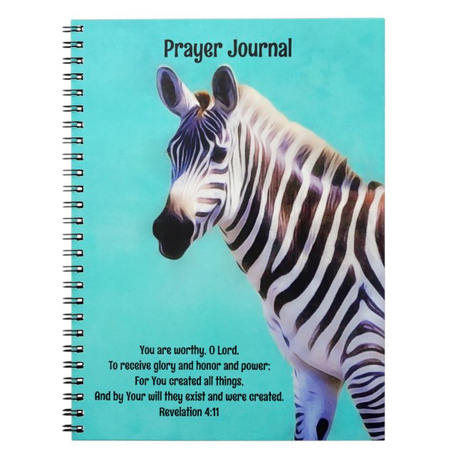 Carnet Zebra Art Création Bible Verse Faith Prière (Devant)