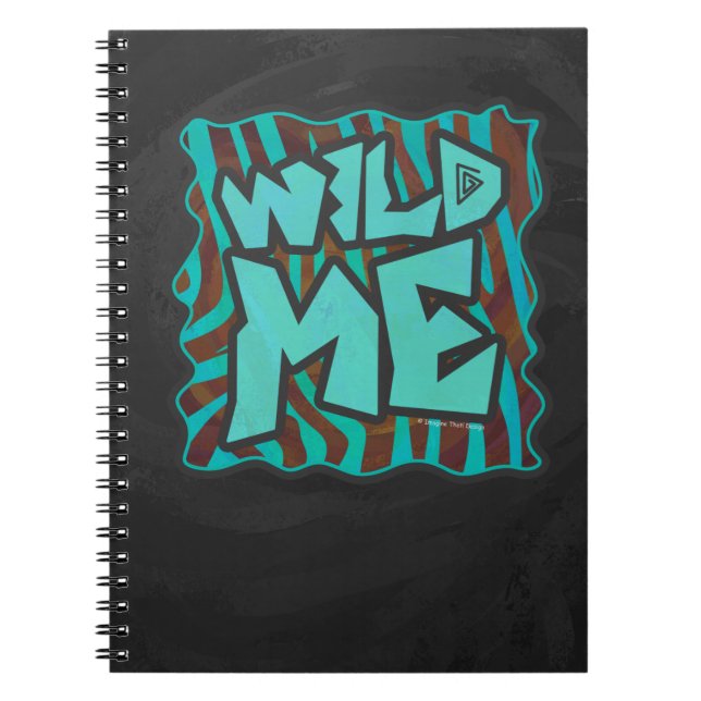Carnet Zebra Brown et Turquoise Wild Me Design (Devant)