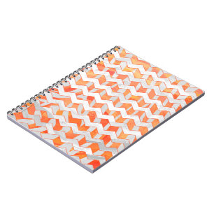 Carnet Zebra Chevron orange et blanc