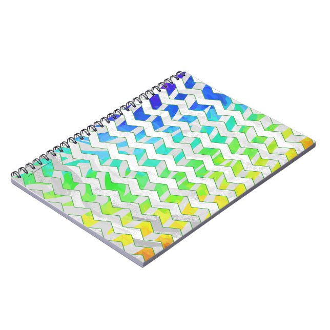 Carnet Zebra Chevron Rainbow et White Print (Côté gauche)