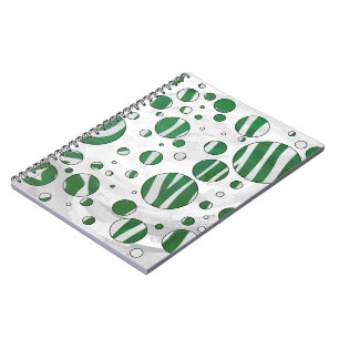 Carnet Zebra Green et White Polka Dot