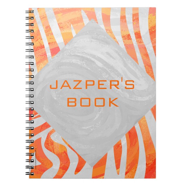 Carnet Zebra Monogram orange et blanc (Devant)