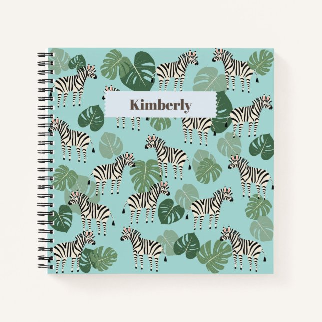 Carnet Zebra Monstera Motif (Devant)