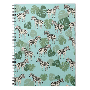 Carnet Zebra Monstera Motif
