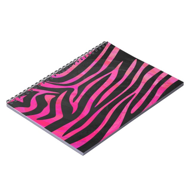 Carnet Zebra noir et rose chaud (Côté gauche)