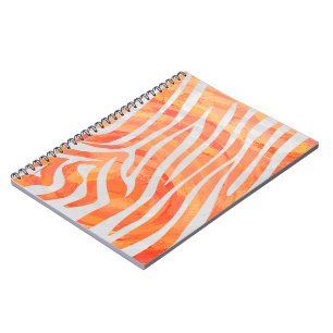 Carnet Zebra Orange and White Print