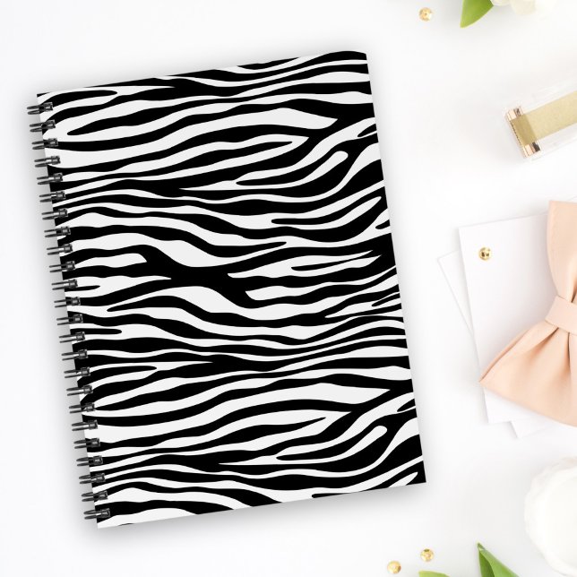Carnet Zebra Print, Zebra Stripes, Noir Et Blanc (Créateur téléchargé)