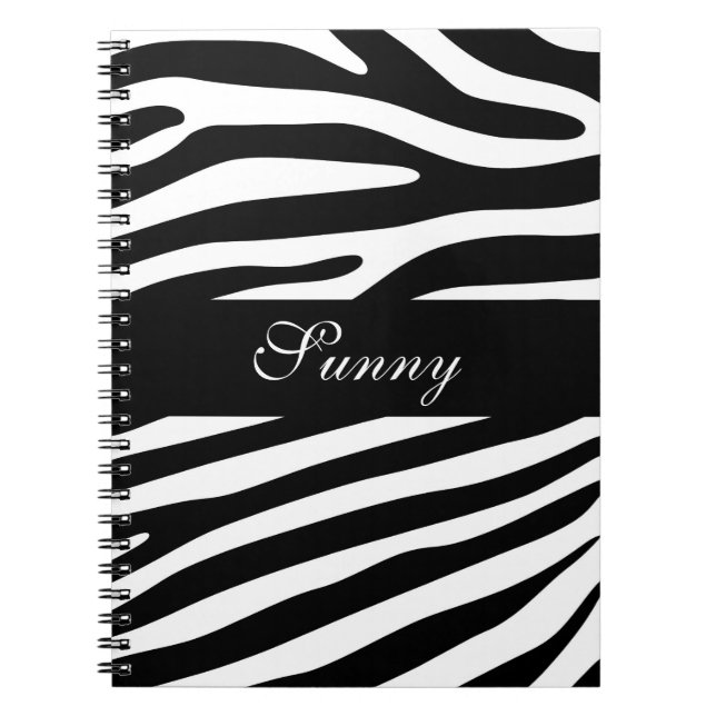 Carnet Zebra rayures motif noir & blanc + vos idées (Devant)