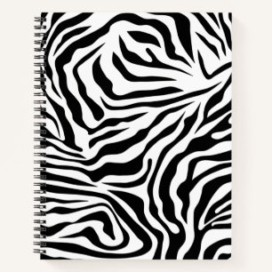 Carnet Zebra Stripes Poster de animal sauvage noir et bla