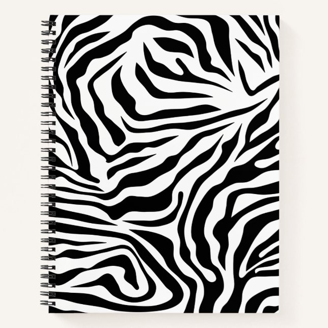Carnet Zebra Stripes Poster de animal sauvage noir et bla (Devant)