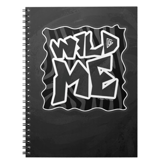 Carnet Zebra Wild me Noir et gris (Devant)