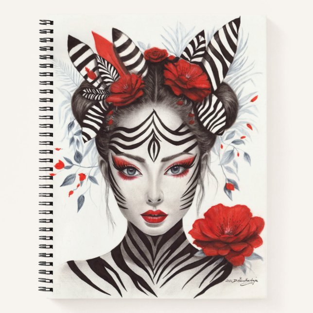 Carnet Zebra Woman - Pop Art primé (Devant)