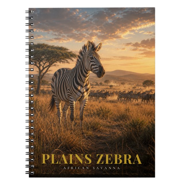 Carnet Zèbre des plaines Savane africaine ANIMAUX (Devant)