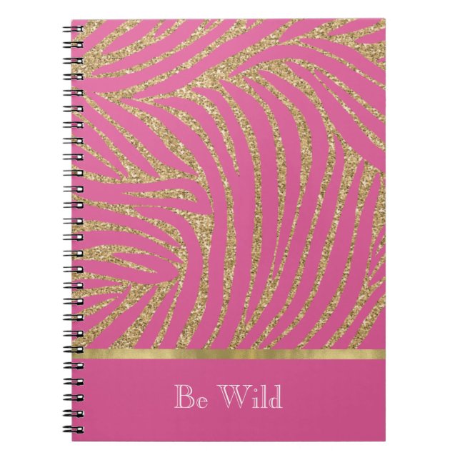 Carnet Zèbre Pailleté Or Rose   (Devant)