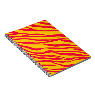 Carnet Zèbre rouge et orange rayé