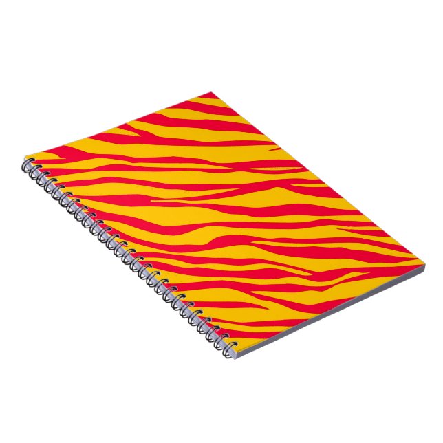 Carnet Zèbre rouge et orange rayé (Côté Droit)
