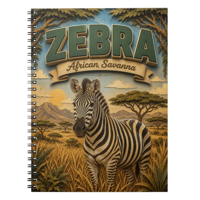 Carnet Zèbre Savane Africaine POPCUT (Devant)