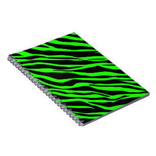 Carnet Zèbre vert néon rayé
