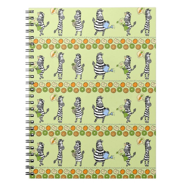Carnet Zèbres et fruits Motif sans couture (Devant)