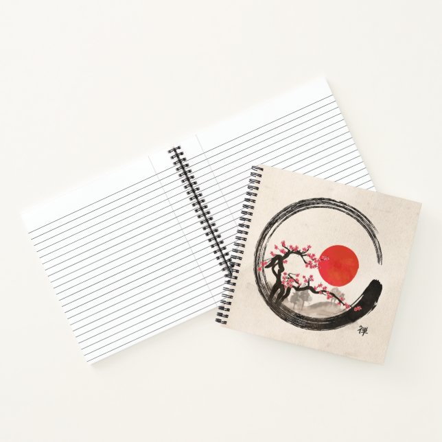 Carnet Zen Enso Circle et Sakura Tree (Intérieur)