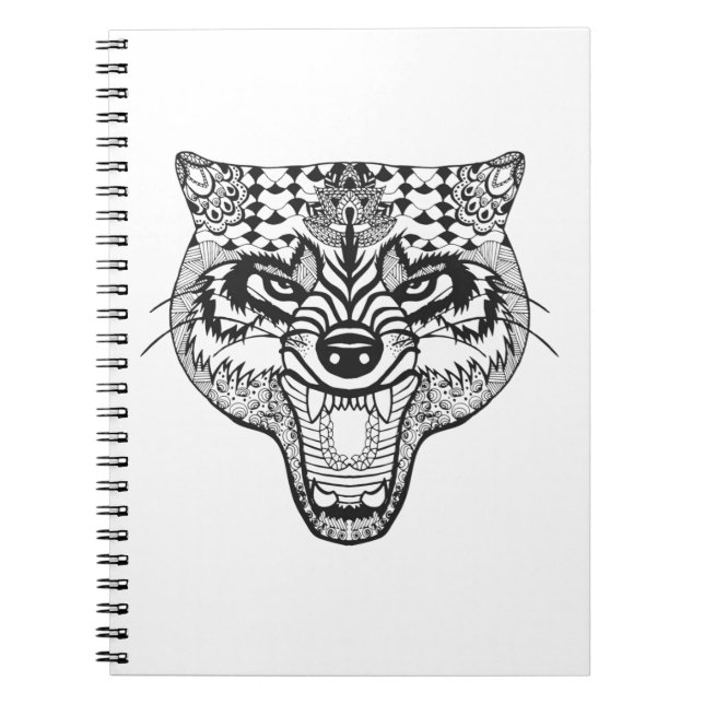 Carnet Zentangle a inspiré le loup (Devant)
