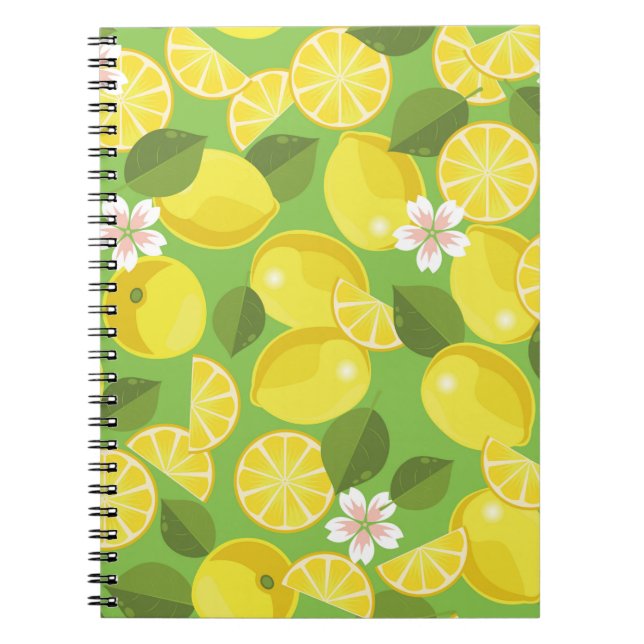Carnet Zesty Lemon : Citrus Motif Delight (Devant)