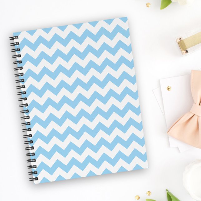 Carnet Zigzag bleu, Chevron bleu, Motif géométrique (Créateur téléchargé)