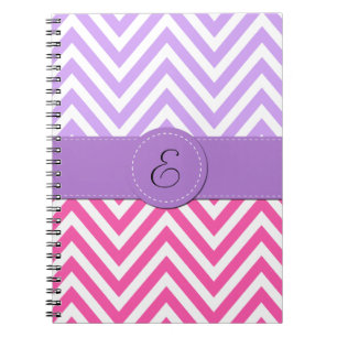 Carnet Zigzag rose, Zigzag violet, Chevron, Monogramme