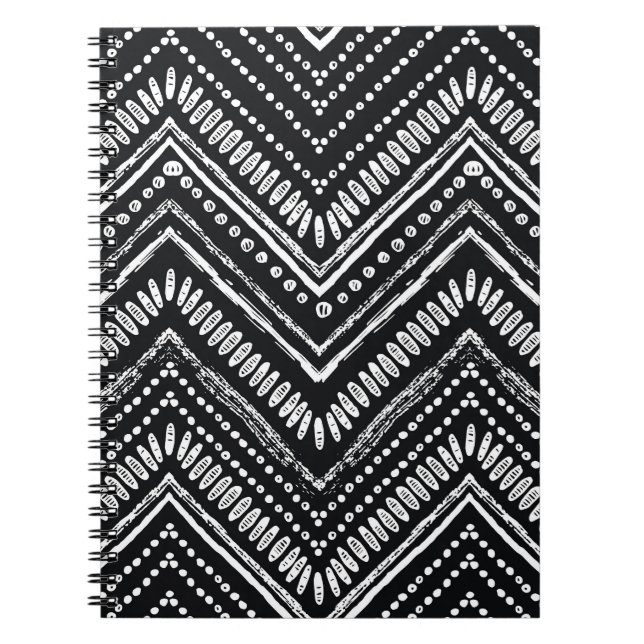 Carnet Zigzag Stripes : Ethnique Dessinée À La Main (Devant)