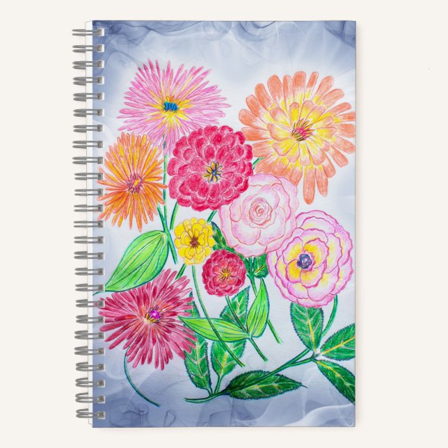 Carnet Zinnia Flower Artistic Garden Art (Recto)