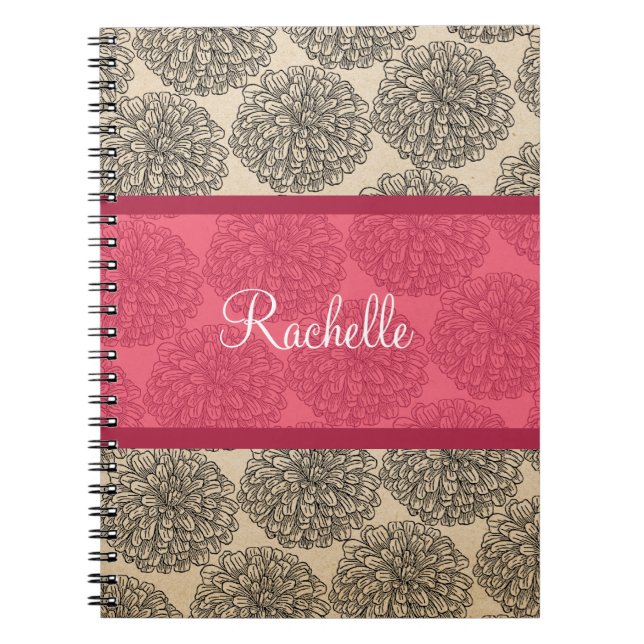 Carnet Zinnia Vintage rose (Devant)
