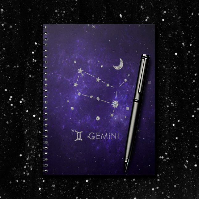Carnet Zodiac Purple Gemini | Horoscope d'astrologie cosm (Créateur téléchargé)