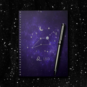 Carnet Zodiac Purple Leo Horoscope d'astrologie cosmiqu