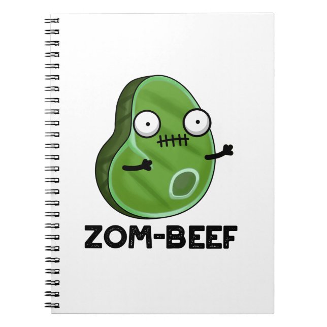 Carnet Zom-beef drôle Halloween Zombie Pun de viande Zomb (Devant)