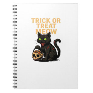 Carnet Zombie Chat - Tricoter ou traiter Meow Halloween D