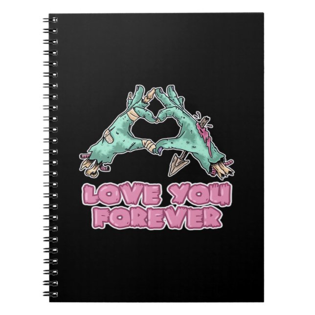 Carnet Zombie Classic - Squelette Coeur Et Mains (Devant)