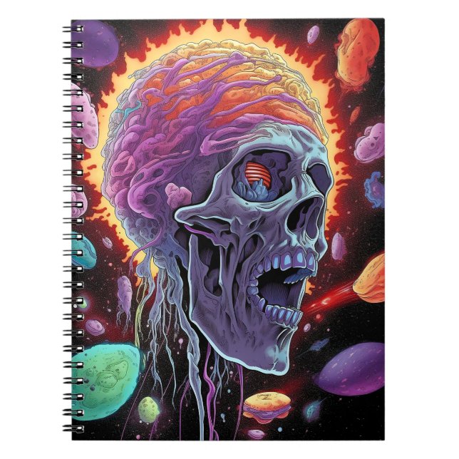 Carnet Zombie Crâne Créature Sci-fi Horreur Art (Devant)