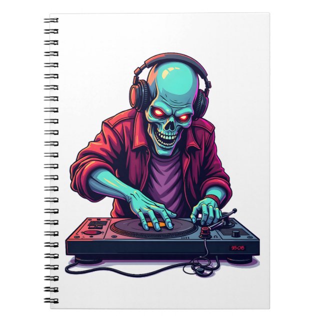 Carnet Zombie DJ � Music Festival Halloween Tee (Devant)