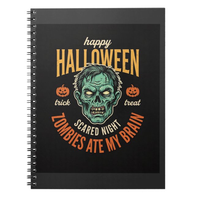 Carnet Zombies d'Halloween Ont Mangé Mon Cerveau (Devant)