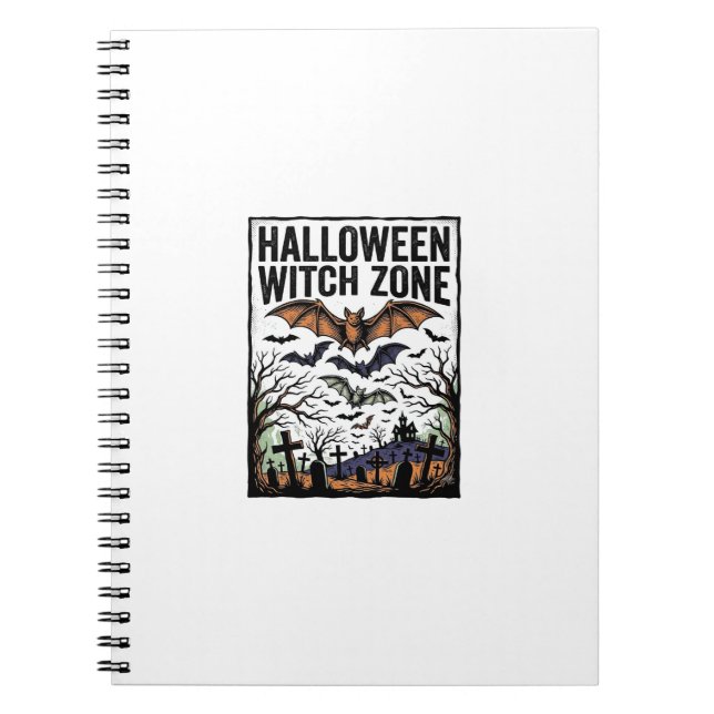 Carnet Zone de sorcière d'Halloween Dessin de chauves-sou (Devant)