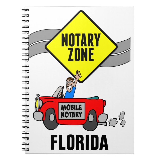 Carnet Zone Notaire Mobile Red Sports Car Floride (Devant)