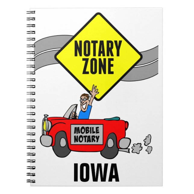 Carnet Zone Notaire Mobile Red Sports Car Iowa (Devant)