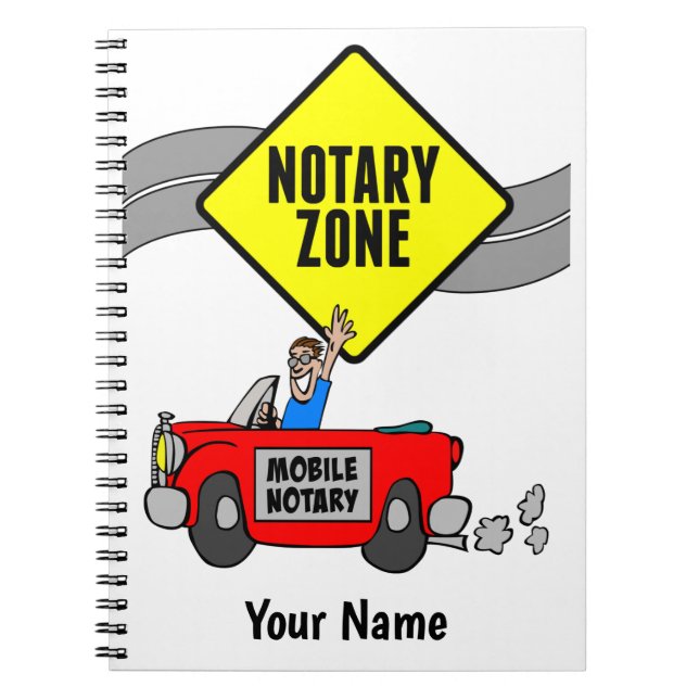 Carnet Zone Notaire Mobile Red Sports Car Nom Customisé (Devant)