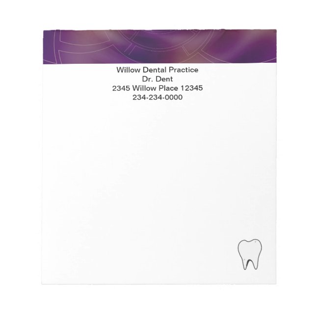 Carnets de notes fractals violet foncé pour dentis (Devant)