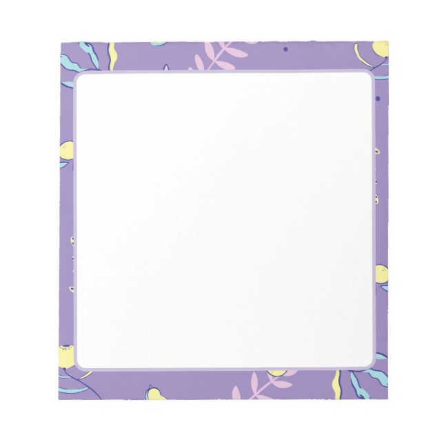 Carnets de notes quotidiens à motif floral violet (Devant)
