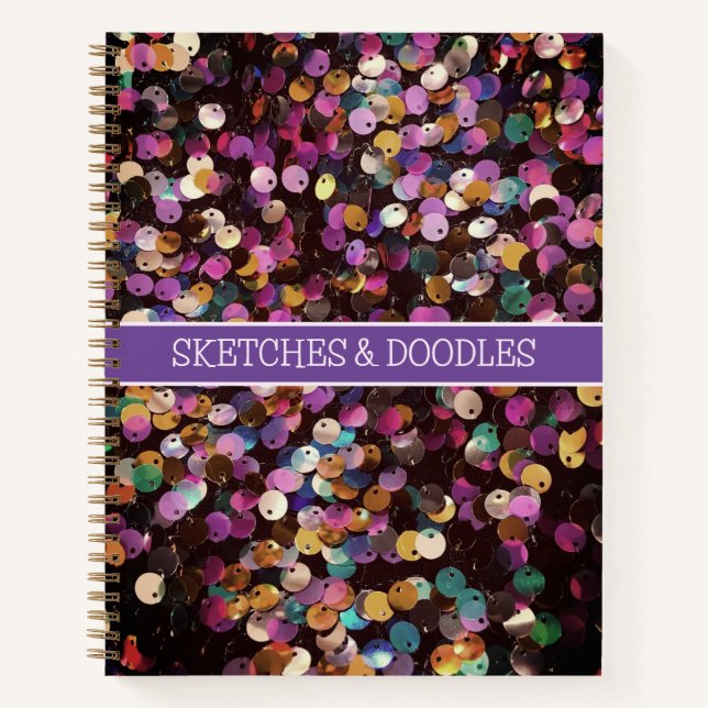Carnets de paillettes pourpres éclatants (Devant)