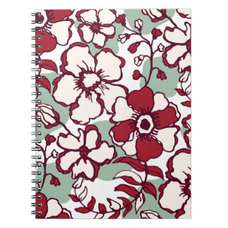 Carnets de spirale de fleurs pour la journalisatio