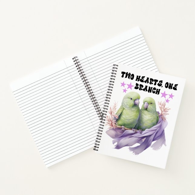 Carnets et tampons d'écriture - Deux perroquets ve (Intérieur)