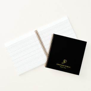 Carnets Gold Script Monogramme Entreprise initiale
